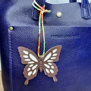 Monarch Butterfly Bag Charm Neutral Flair Butterfly Purse Keychain NEW FAST SHIP